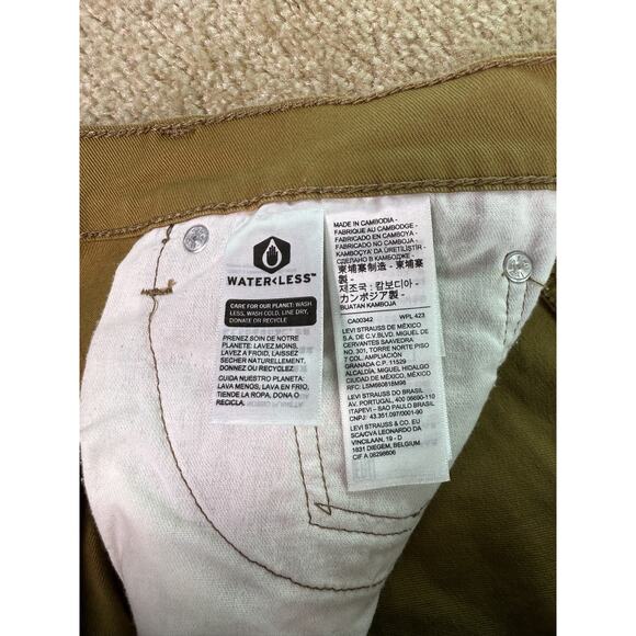 Levi's 513 Jeans Mens 31 x 30 Slim Fit Straight Leg Beige Brown Denim Pants C518 - Picture 7 of 14